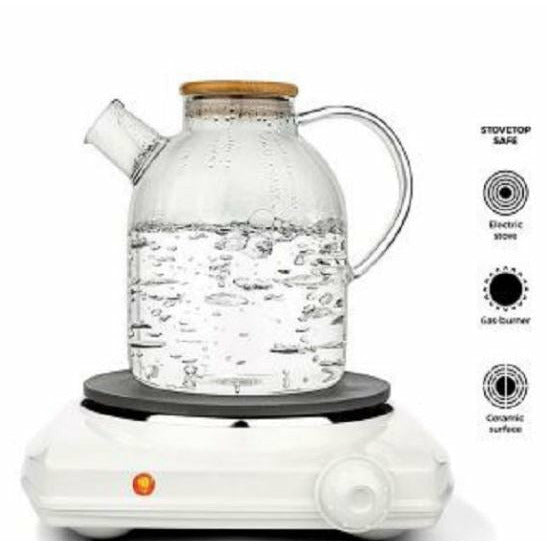 Elegant Glass Teapot / Kettle with lid (1,5L)