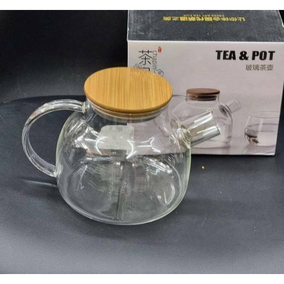 Elegant Glass Teapot / Kettle with lid (1L)