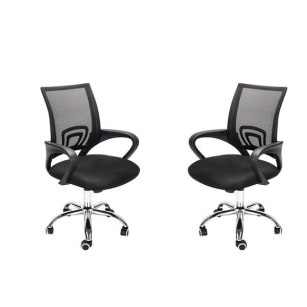Home office chair with armrests and swivel function - Set of 2