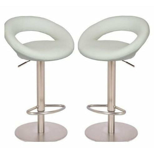 Faux Leather Swivel Cut-out Bar Stool - Set of 2. Available in Black , Brown , Red or White