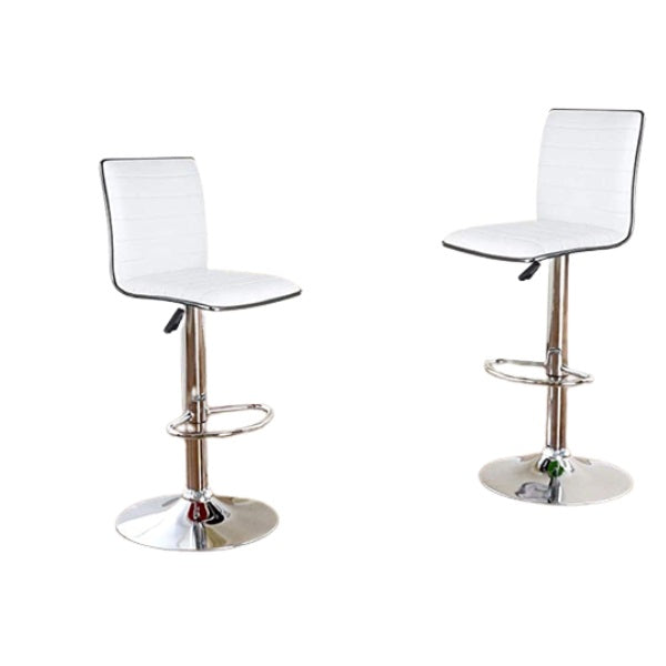 Pair of Elegant High-Back Barstools with Swivel and Footrest-Available in various colours