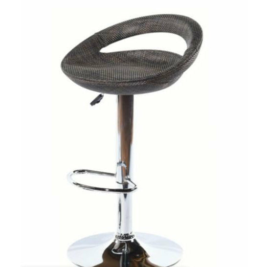Bamboo height adjustable cutout barstool. Available in Beige or Brown