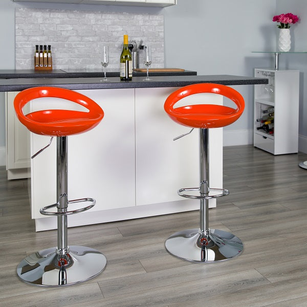 Glossy Cutout barstools with Gas Lift - set of 2 (Available in various colours)