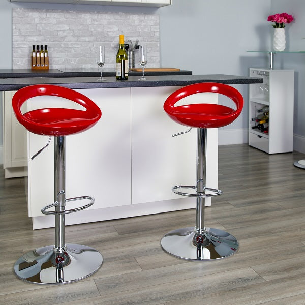 Glossy Cutout barstools with Gas Lift - set of 2 (Available in various colours)