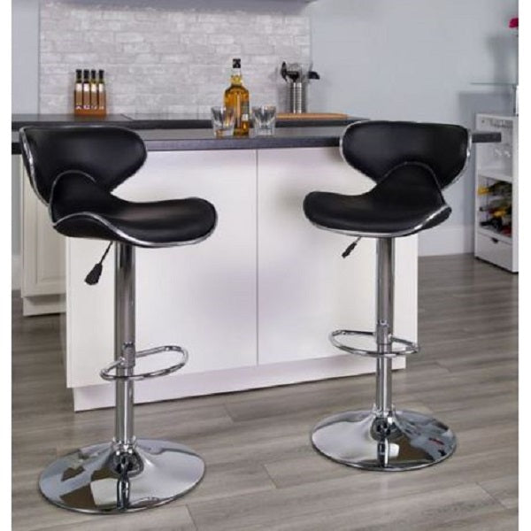 Set of 2 Modern Sports Barstools with Lint Roller - Available in Black , Brown , Red an White