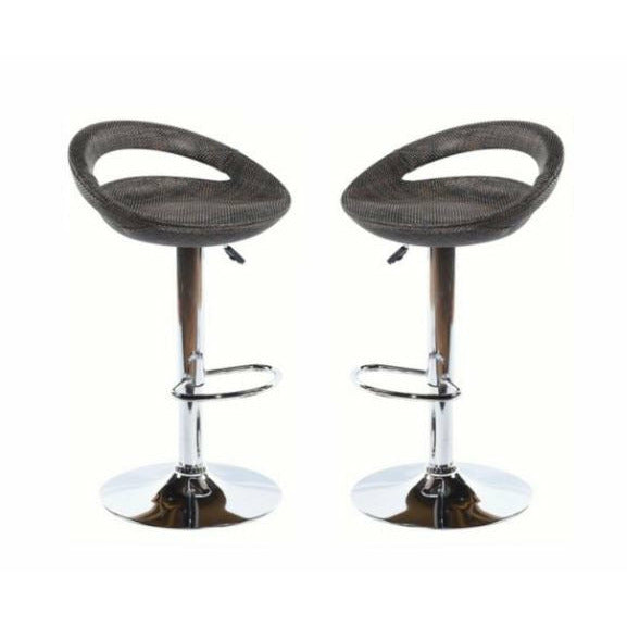 Bamboo Height Adjustable Cutout Barstools - set of 2 - Available in Brown or Beige