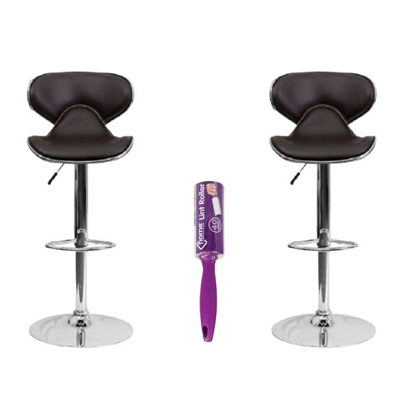 Set of 2 Modern Sports Barstools with Lint Roller - Available in Black , Brown , Red an White