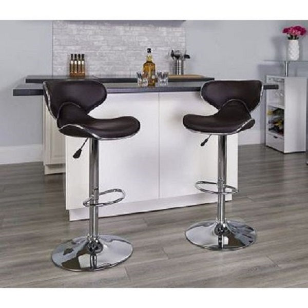 Set of 2 Modern Sports Barstools with Lint Roller - Available in Black , Brown , Red an White