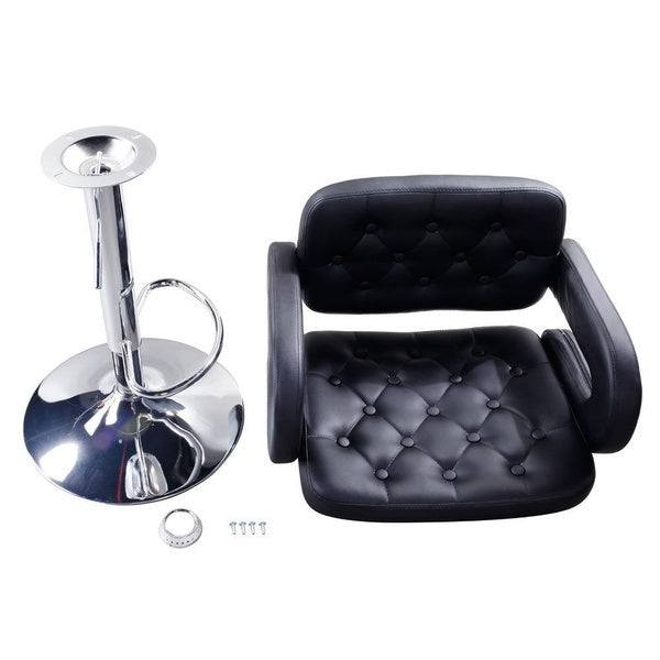 MAK Faux Leather Luxury Barstool with armrest. Available in Red, Black & Brown