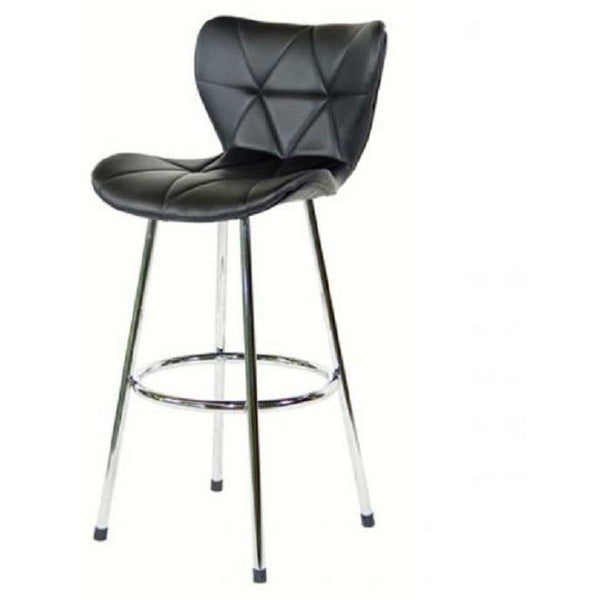 Tu2 Dimond padded Faux Leather Bar stool / Counter Stool - set of 2 - Black