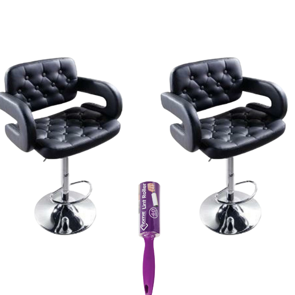 Set of 2 MAK Faux Leather Luxury Barstools with armrests , Includes Lint roller