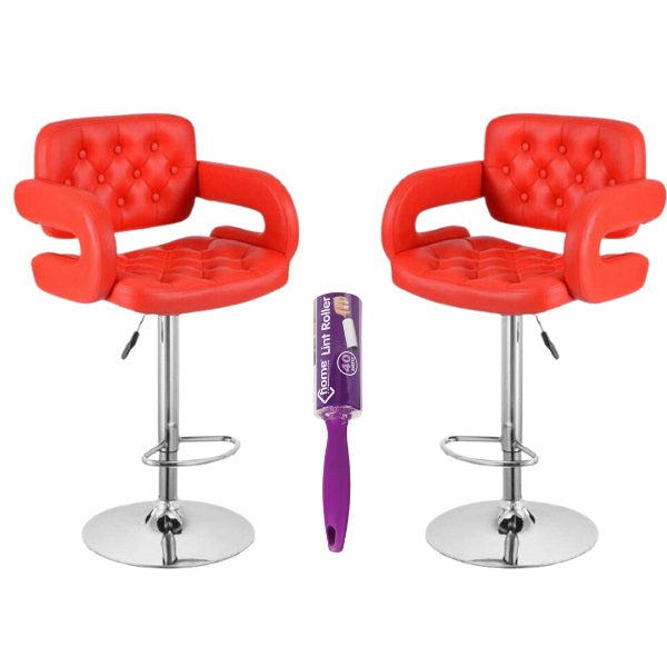 Set of 2 MAK Faux Leather Luxury Barstools with armrests , Includes Lint roller