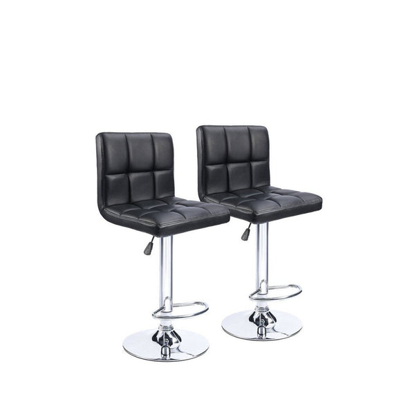 Ronin Faux Leather Swivel Bar Stool - Set of 2 black