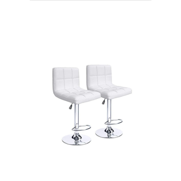 Ronin Faux Leather Swivel Bar Stool - Set of 2 white