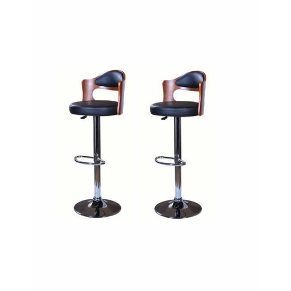 BG Contemporary design Wooden and Leather Bar stool - set of 2