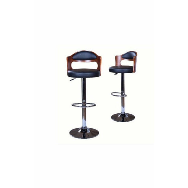 BG Contemporary design Wooden and Leather Bar stool - set of 2