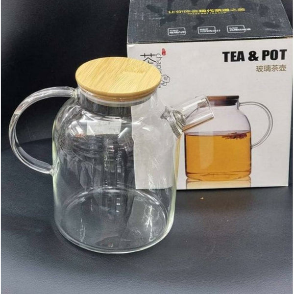 Set of 2 Elegant Glass Teapots with lids (1 L & 1,5L)