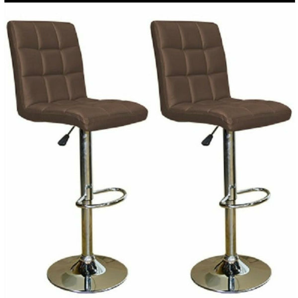 Imprezza Faux leather barstool - Block design- set of 2