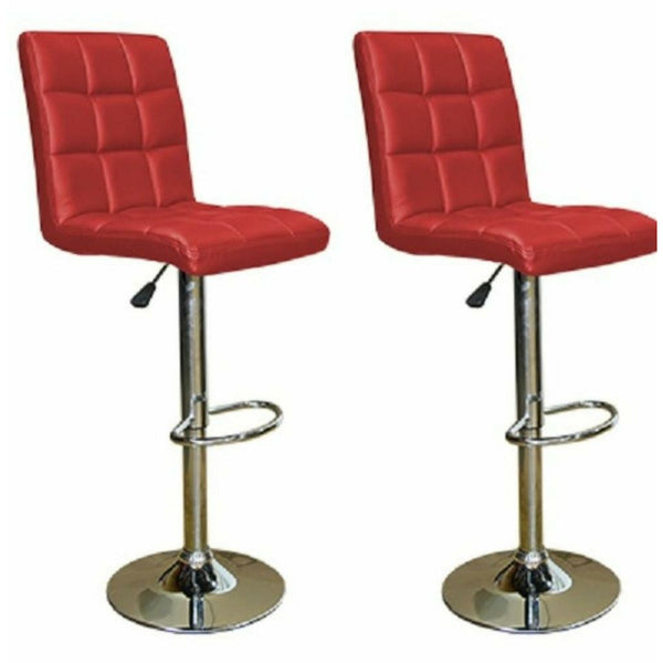 Imprezza Faux leather barstool - Block design- set of 2