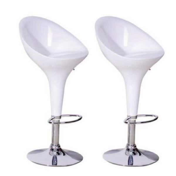 TAZ High Back Glossy Barstools - Black and white (set of 2)