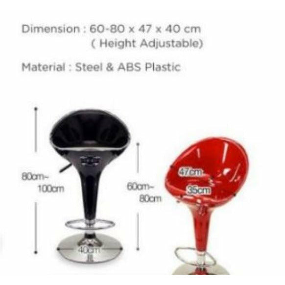 High Back Glossy Barstool. Available in Black or White