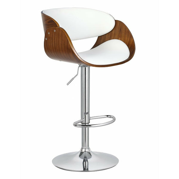 Figo Wooden cutout barstool with faux leather - White