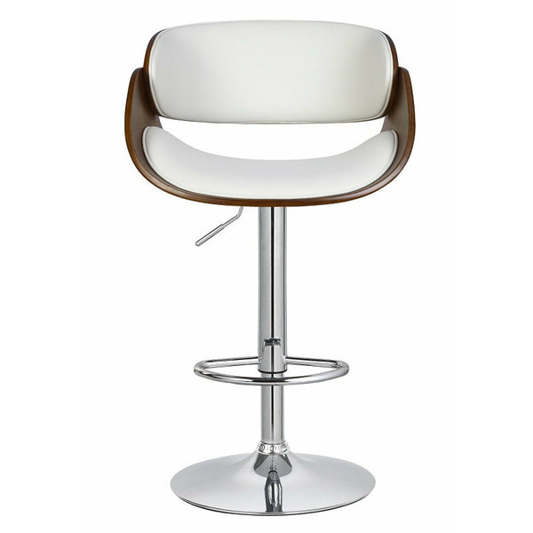 Figo Wooden cutout barstool with faux leather - White