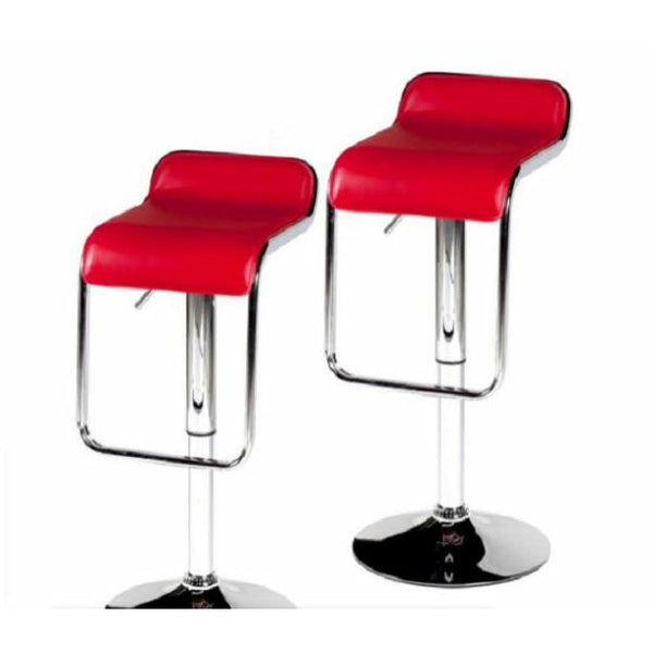 Barstool - Stylish Lowback PU leather barstools - set of 2 . Available in Black , Red or White