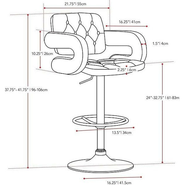 Set of 2 MAK Faux Leather Luxury Barstools with armrests , Includes Lint roller