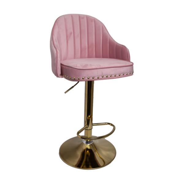 Velvet Thiago Bar stool with Gold Frame - Available in various colours
