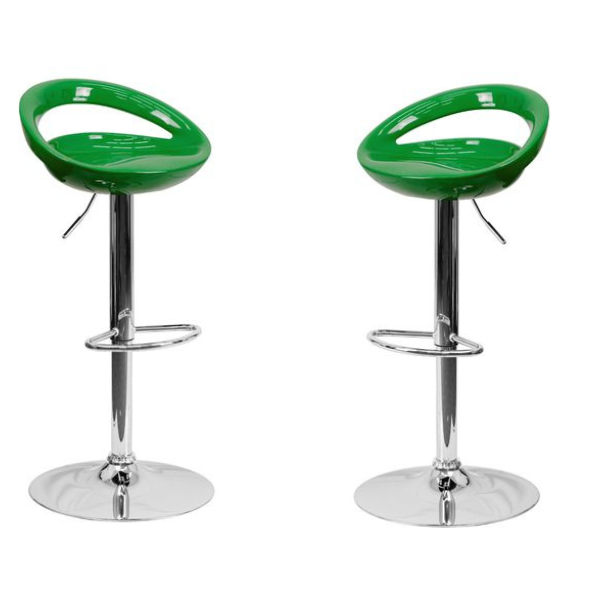 Glossy Cutout barstools with Gas Lift - set of 2 (Available in various colours)