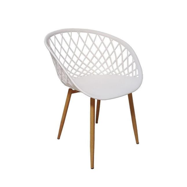 Stylish Webbed Patio Chair with Wooden Legs | Outdoor Furniture