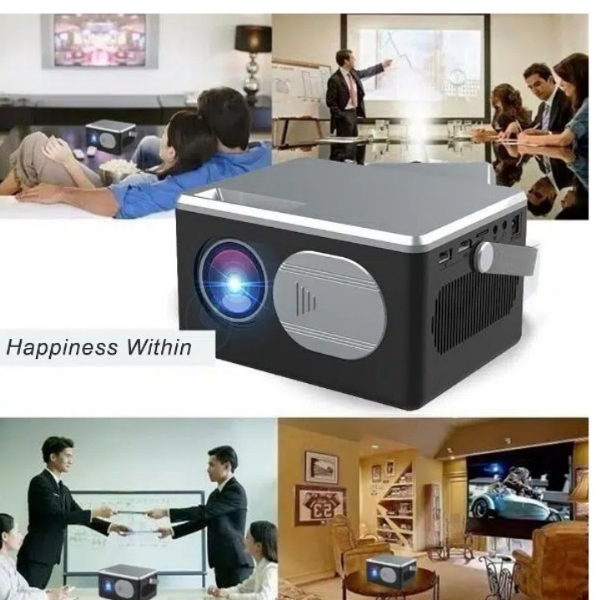 Compact Mini Projector - 3200 Lumens LED, HD 1080p Home Theater, Portable Outdoor Use with Built-in Speaker