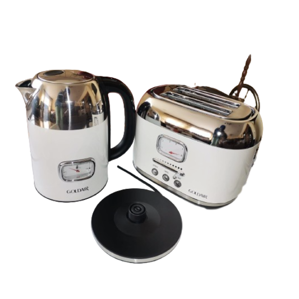 Goldair Breakfast Pack - 1.7L Cordless Kettle and 2-Slice Toaster