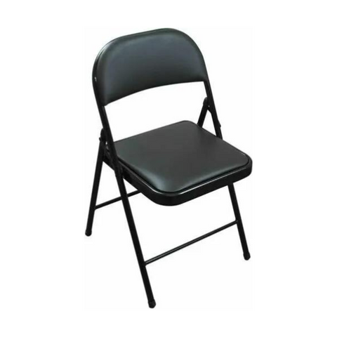 Foldable Metal Chair with Padded Seat - Portable and Comfortable