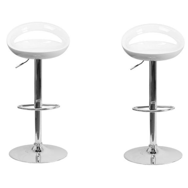 Glossy Cutout barstools with Gas Lift - set of 2 (Available in various colours)
