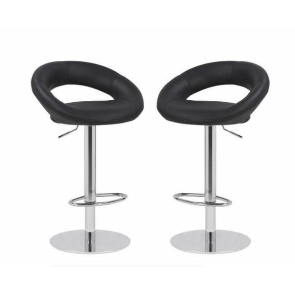 Faux Leather Swivel Cut-out Bar Stool - Set of 2. Available in Black , Brown , Red or White