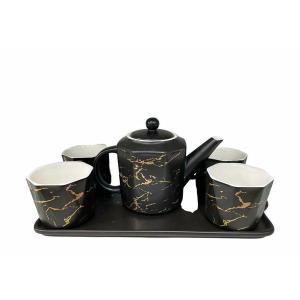 6 piece Marble Tea Set. Available in Black and White