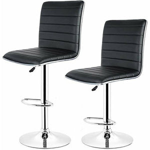 Pair of Elegant High-Back Barstools with Swivel and Footrest-Available in various colours