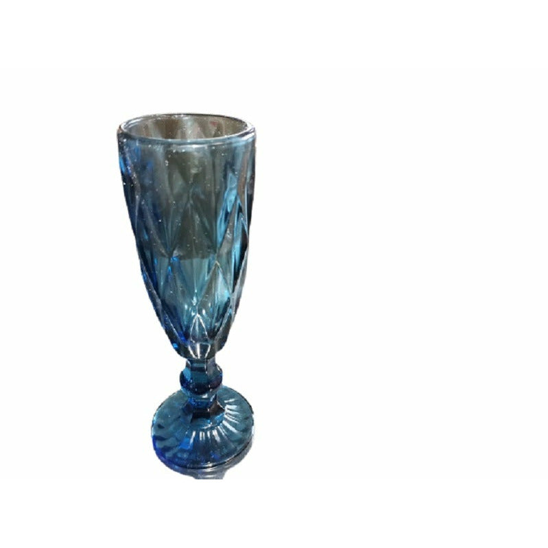 Blue Coloured Crystal Champagne glasses - set of 6