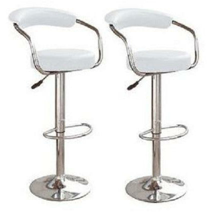 Broadway - Modern PU Leather Bar stool Set of 2 - Available in White, Red, Brown and Black