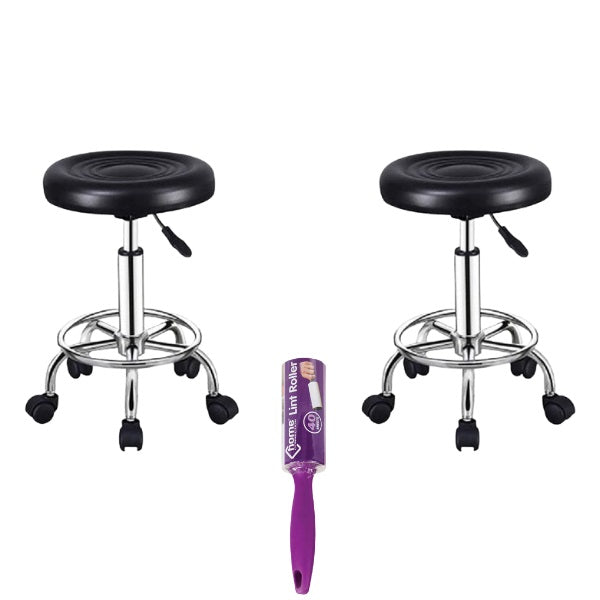 Diyya Rolling barstool with Lint Roller- set of 2