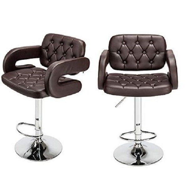 MAK Faux Leather Luxury Barstools  with armrests - set of 2. Available in Black ,Red & Brown