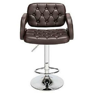 MAK Faux Leather Luxury Barstool with armrest. Available in Red, Black & Brown