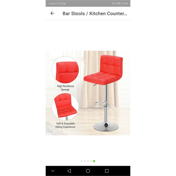 Kitchen Counter BarStools – Set of 2- Red