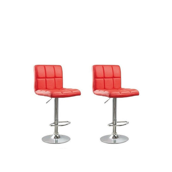 Ronin Faux Leather Swivel Bar Stool - Set of 2 red