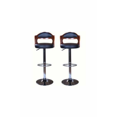 BG Contemporary design Wooden and Leather Bar stool - set of 2
