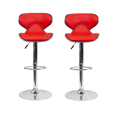 red Sports bucket Barstools- Set of 2