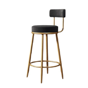 Coco French Style high bar chairs - Suede and Gold Metal