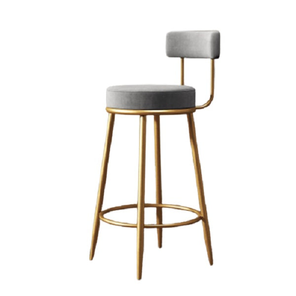 Coco French Style high bar chairs - Suede and Gold Metal